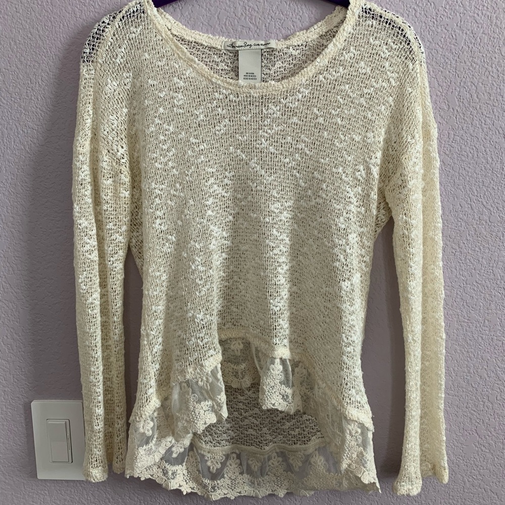 American Rag Mesh/Lace Shirt